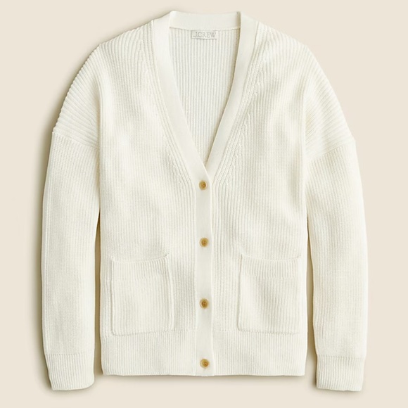 J. Crew V-neck cotton-blend cardigan sweater - Picture 1 of 1